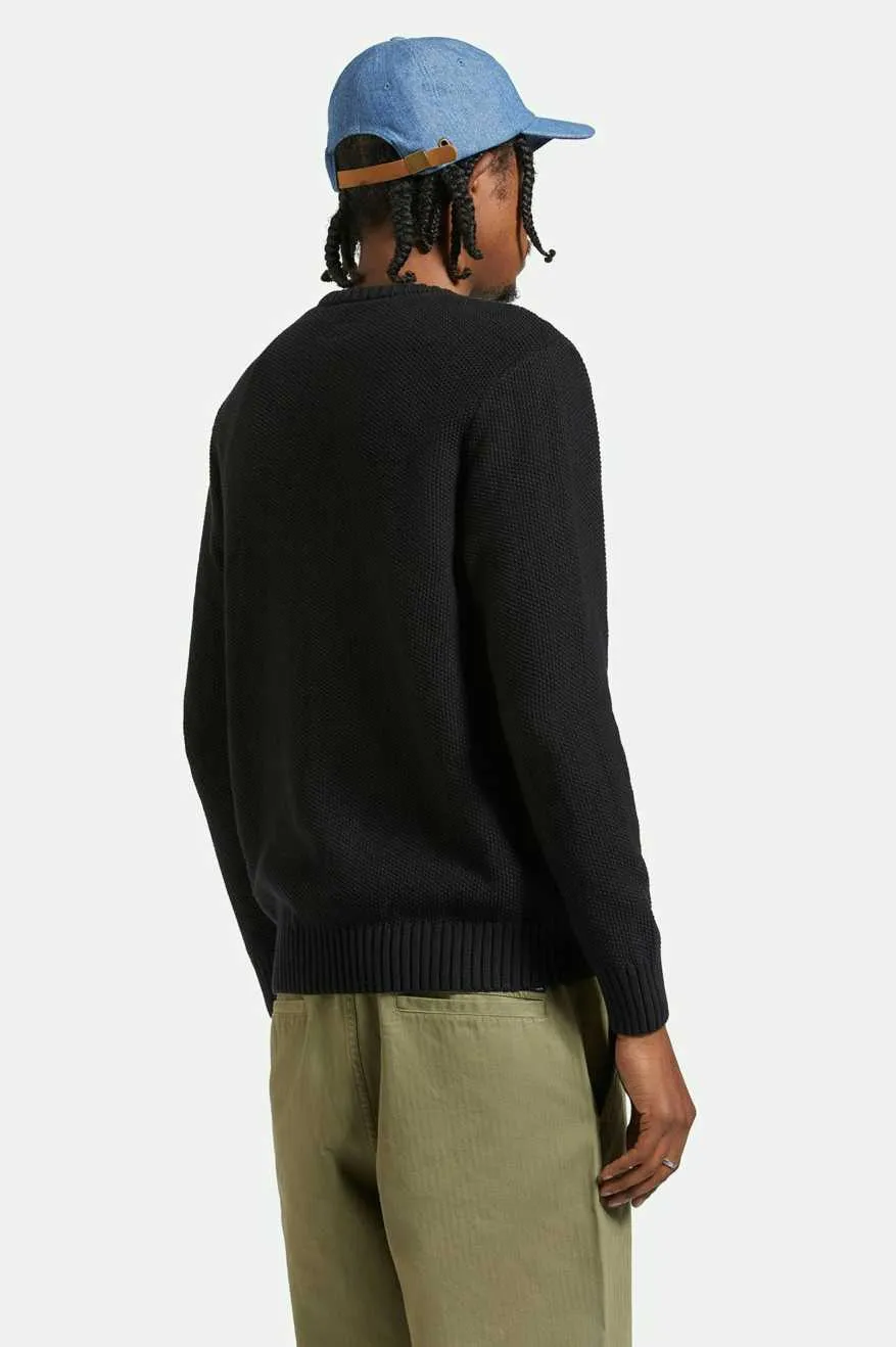 Jacques Waffle Knit Sweater - Black sold by Brixton product image thumbnail 3