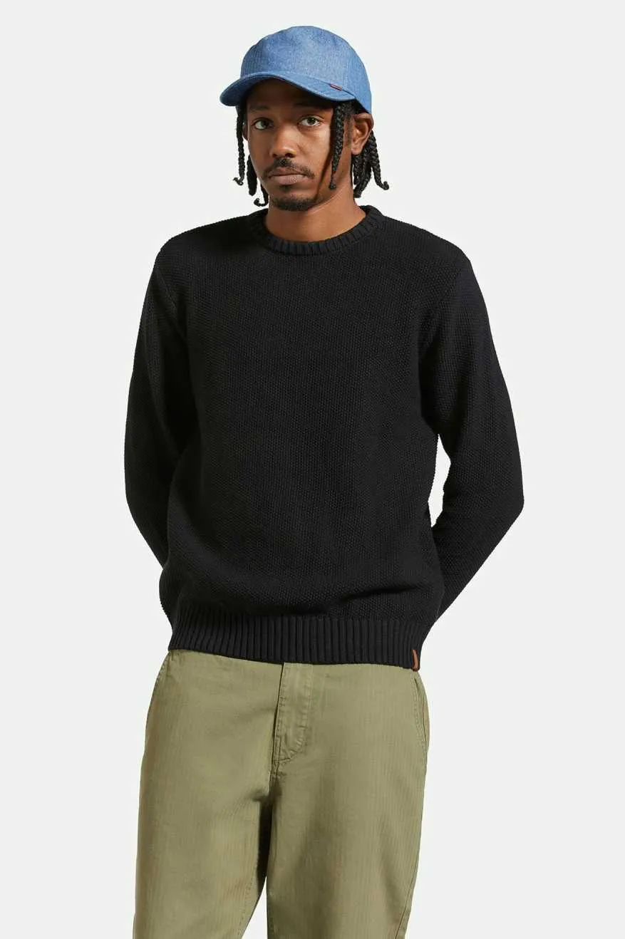 Jacques Waffle Knit Sweater - Black sold by Brixton product image thumbnail 2