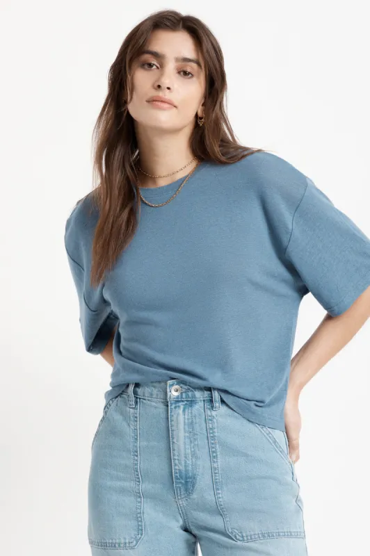 Montauk Skimmer Tee - Slate Blue sold by Brixton