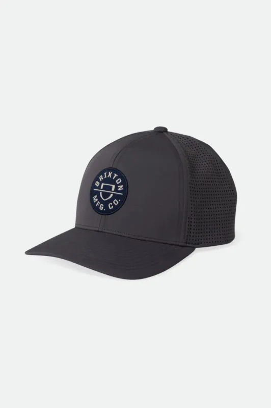 Crest Netplus MP Snapback - Charcoal/Navy sold by Brixton