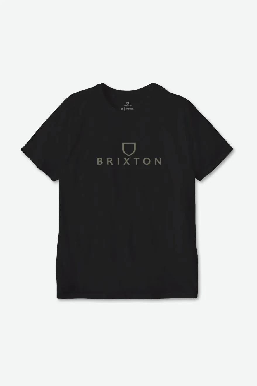Alpha Thread S/S Standard Tee - Black/Olive Surplus sold by Brixton