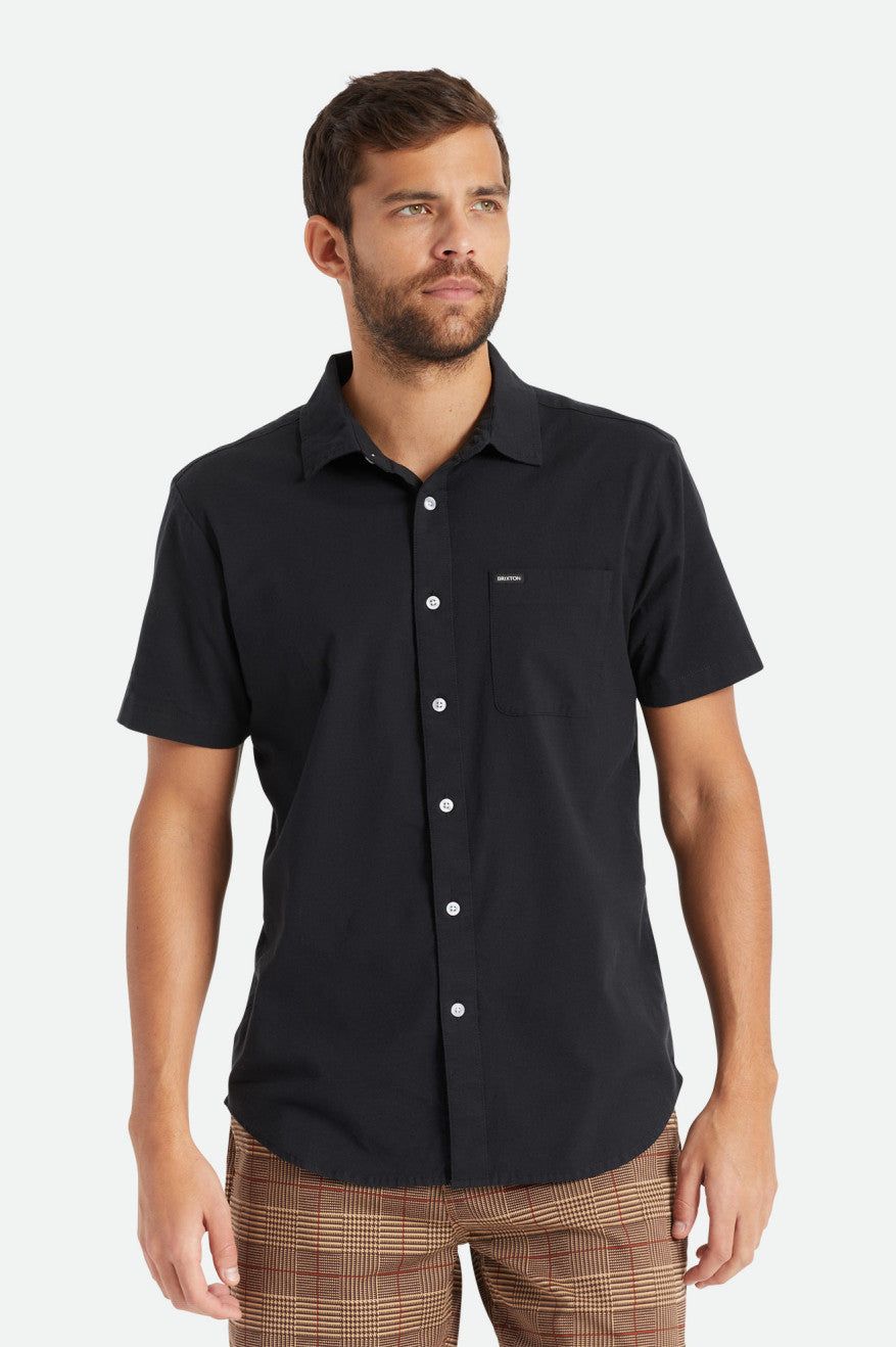 Charter Oxford S/S Shirt - Black sold by Brixton