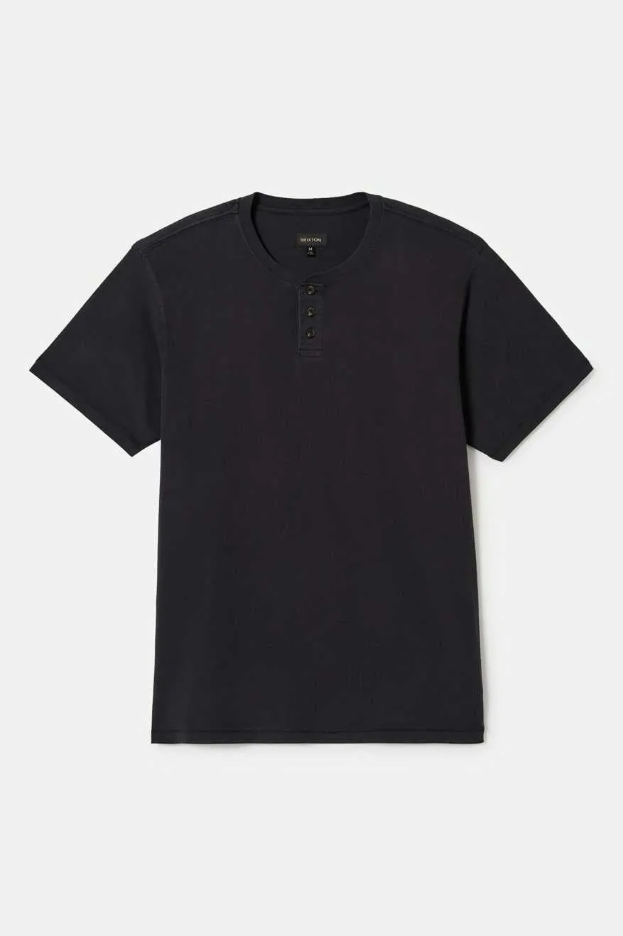 Vintage Reserve S/S Henley - Black Sol Wash sold by Brixton