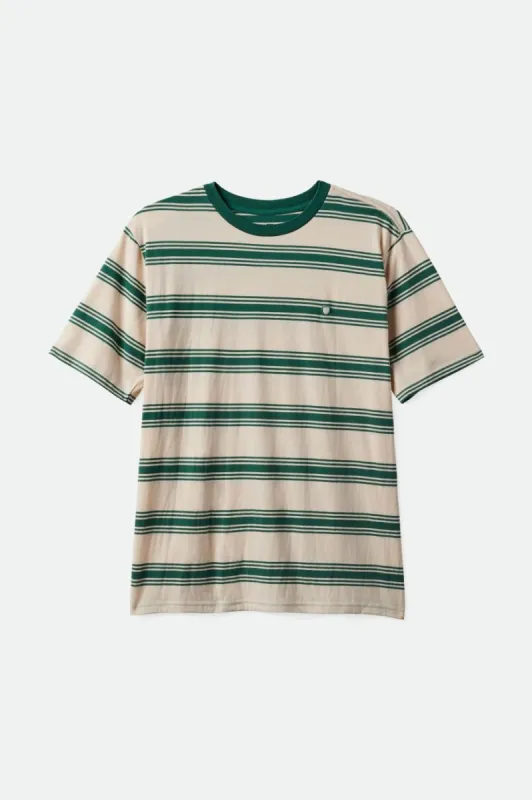 Hilt Shield S/S Tee - Whitecap/Spruce sold by Brixton