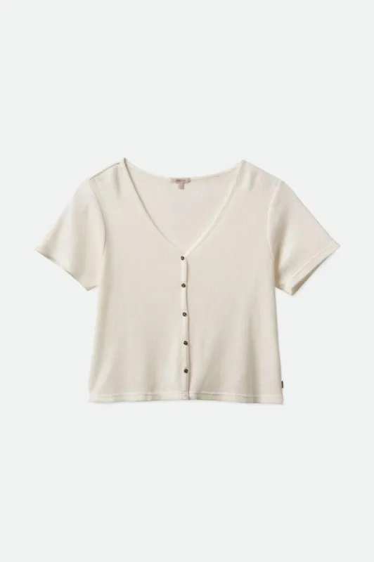 Monty V-neck Tee - Off White sold by Brixton