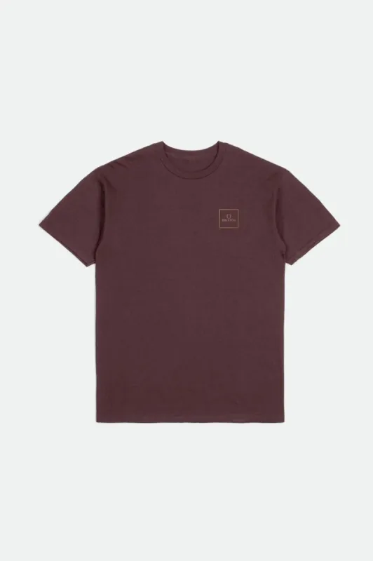 Alpha Square S/S Standard Tee - Mahogany/Mojave/Bright Gold sold by Brixton