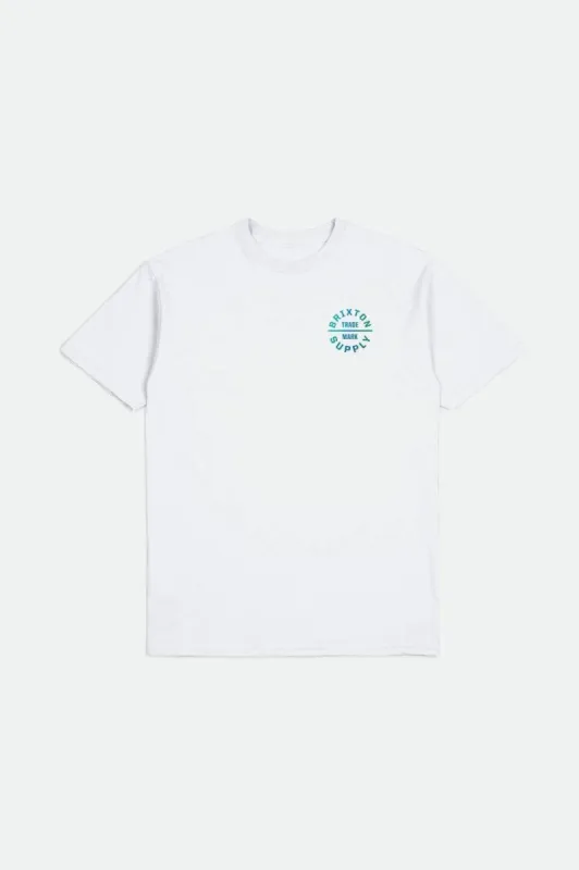 Oath V S/S Standard Tee - White/Alpine Gradient sold by Brixton