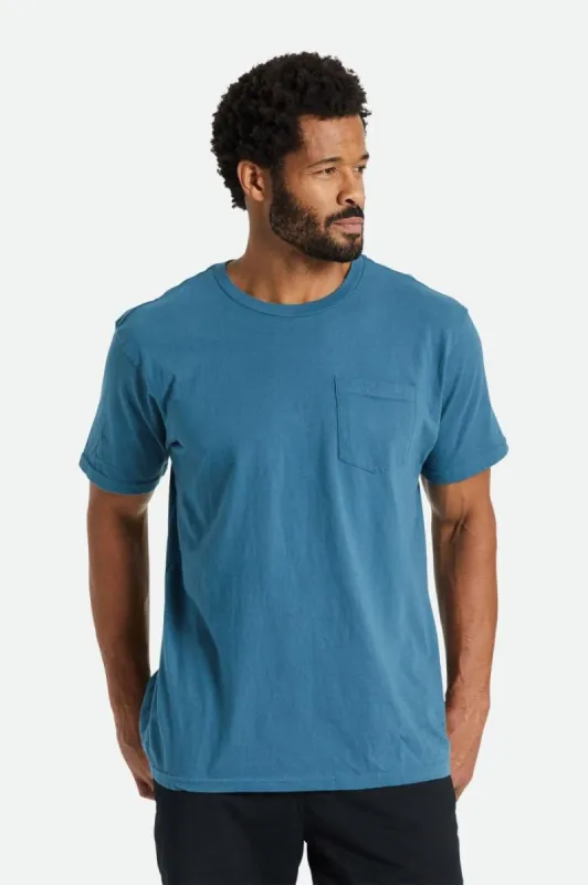 Basic S/S Pocket Tee - Indie Teal sold by Brixton