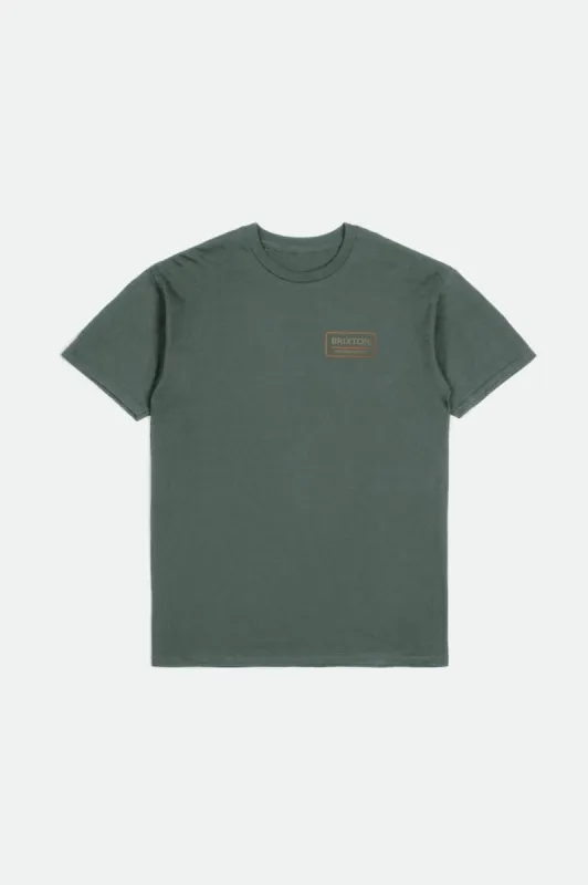 Palmer Proper S/S Standard Tee - Dark Forest/Mojave/Burnt Orange sold by Brixton