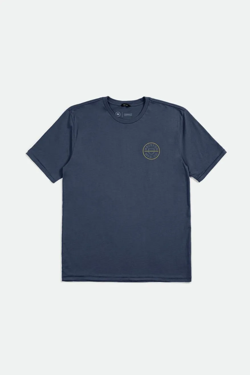 Crest II S/S Standard Tee - Washed Navy/Chinois Green/Acacia sold by Brixton product image thumbnail 2
