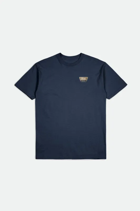 Linwood S/S Standard Tee - Moonlit Ocean/White/Black sold by Brixton