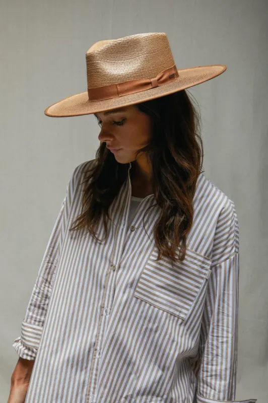 Jo Straw Rancher Hat Limited - Coffee/Brown Regular Tripilla sold by Brixton