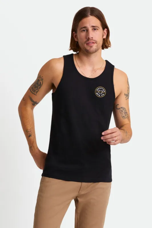 Crest Tank - Black/Blonde sold by Brixton
