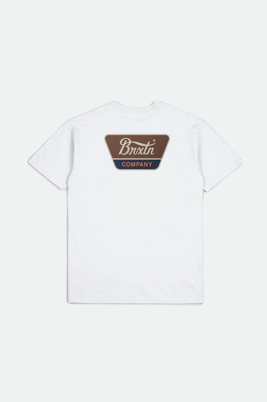 Linwood S/S Standard Tee - White/Sepia/Beige sold by Brixton product image thumbnail 2