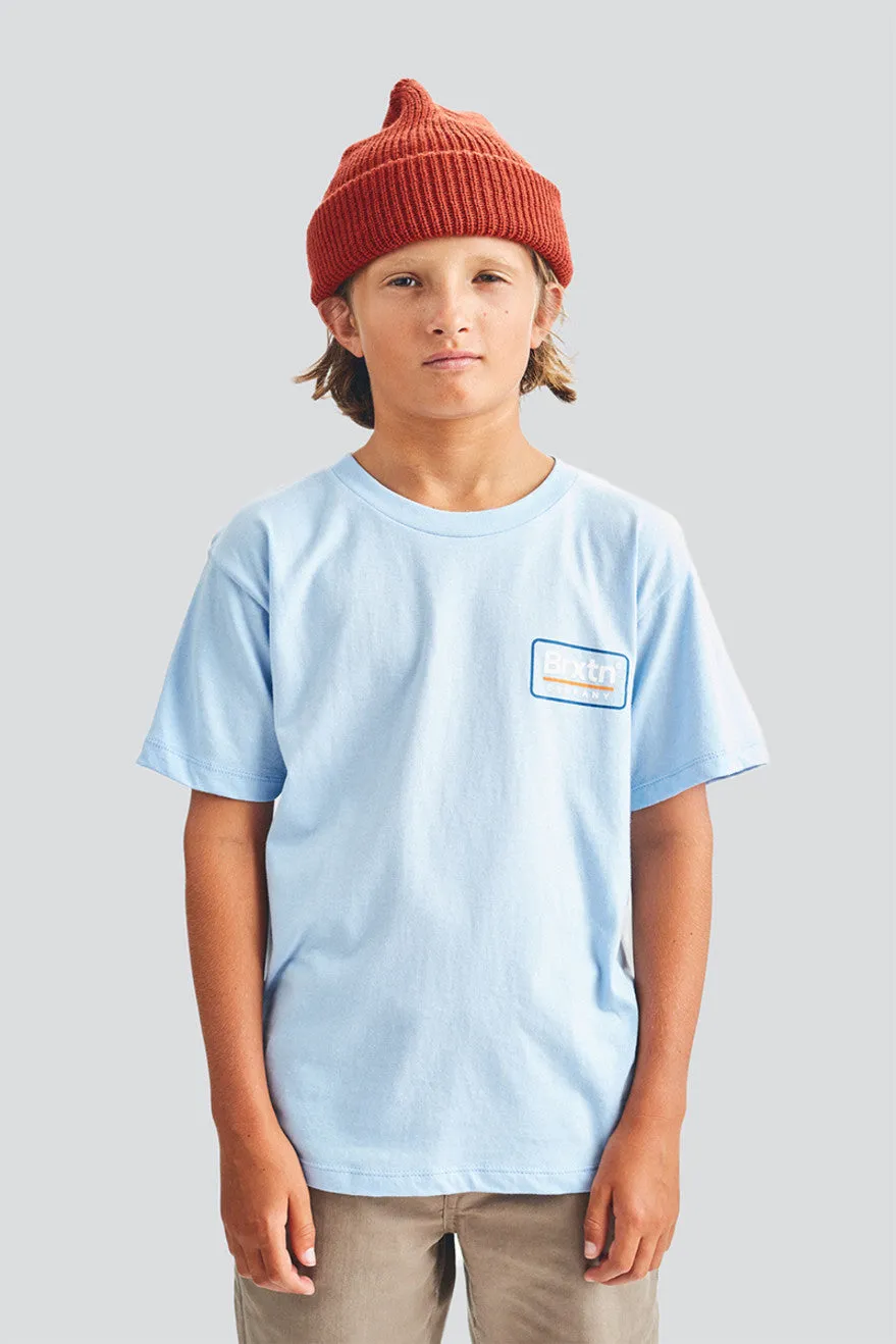 Boys Palmer S/S Standard Tee - Light Blue sold by Brixton