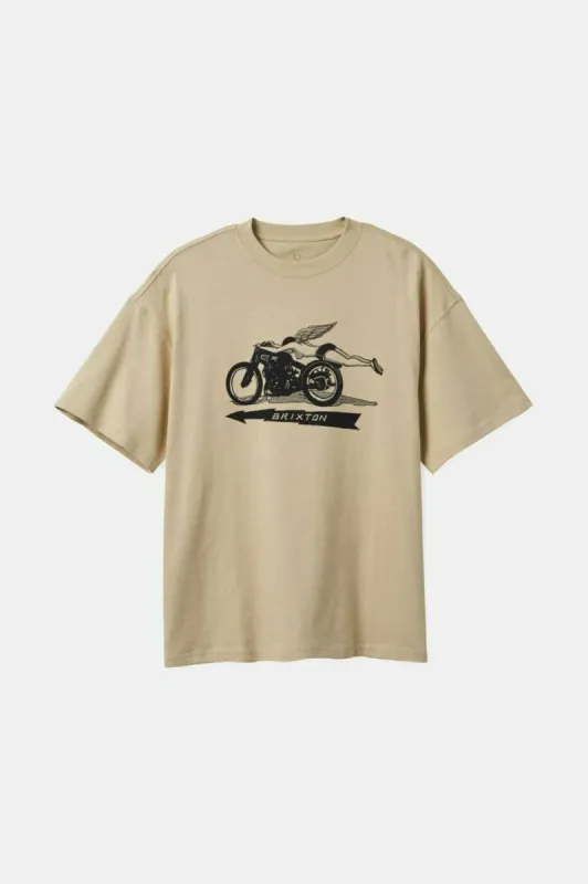 20th Anniversary Flyer Heavyweight Relaxed T-Shirt - Cream Classic Wash sold by Brixton