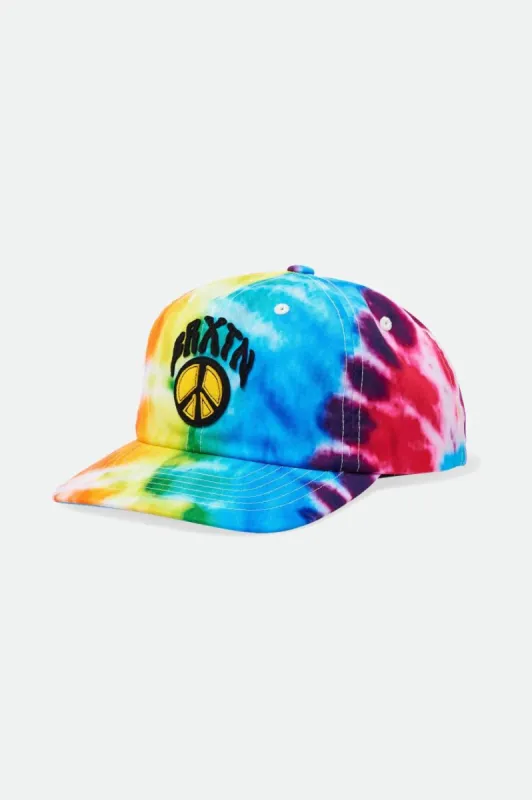 Peace Out MP Snapback - Acid Tie Dye made by Brixton