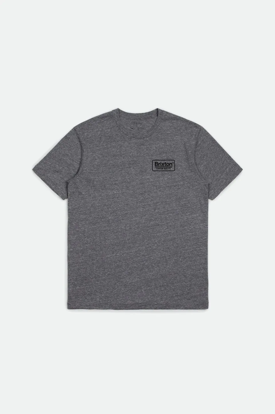 Palmer S/S Premium Tee - Heather Grey/Black sold by Brixton