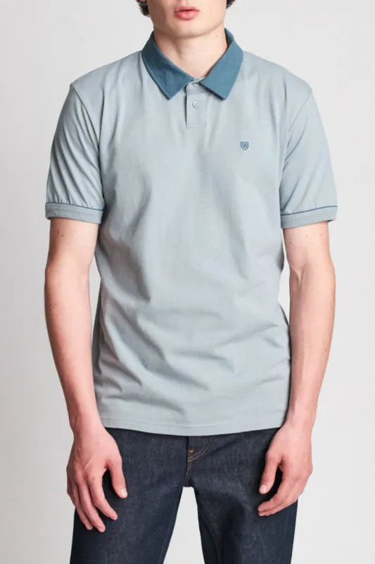 Carlos S/S Polo Knit - Blue Stone sold by Brixton