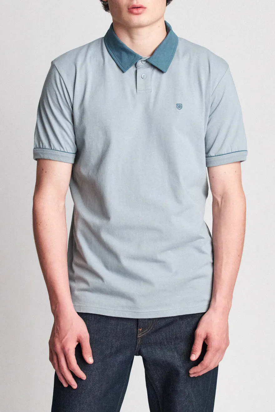 Carlos S/S Polo Knit - Blue Stone sold by Brixton
