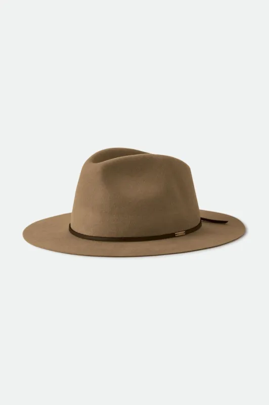 Wesley Packable Fedora - Khaki sold by Brixton