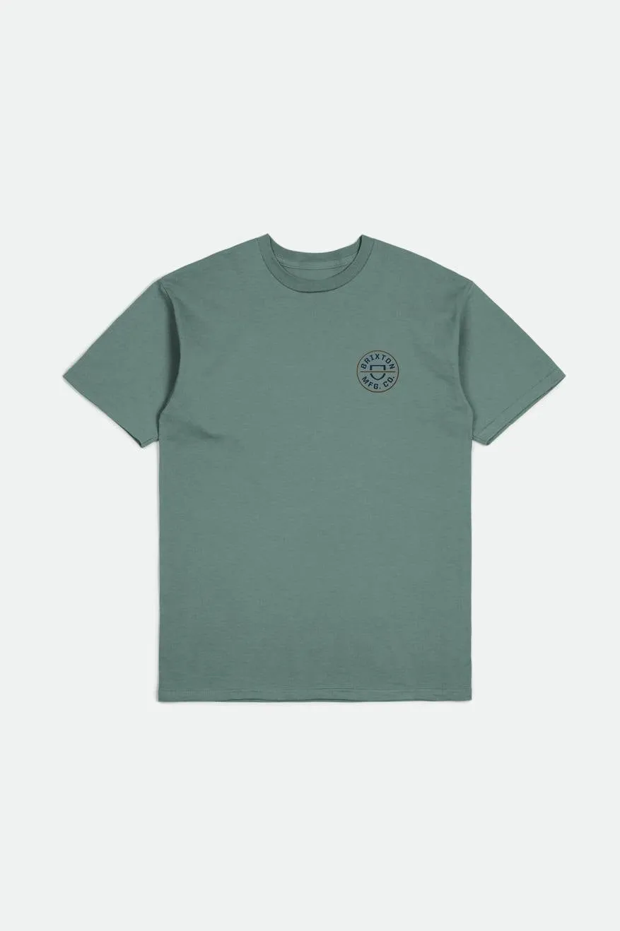 Crest II S/S Standard Tee - Chinois Green/Washed Navy/Sepia sold by Brixton product image thumbnail 2