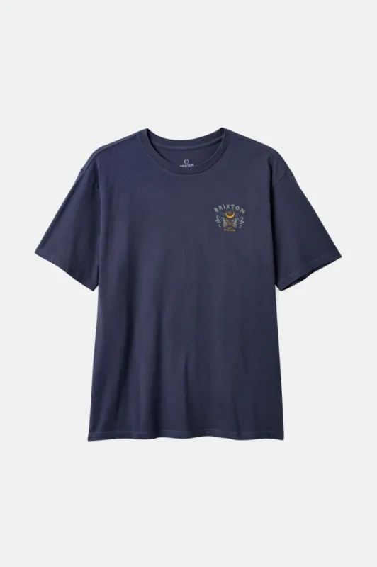 Stoneridge S/S Heavyweight Relaxed Tee - Black Classic Wash sold by Brixton