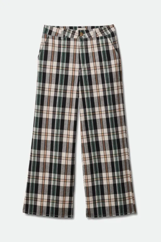 Victory Wide Leg Pant - Whitecap/Black sold by Brixton