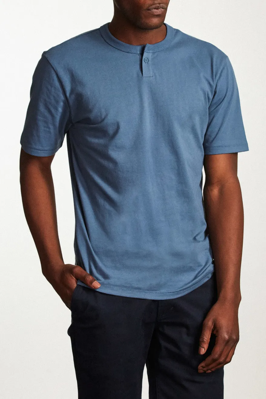 Basic S/S Henley - Dusty Blue sold by Brixton product image thumbnail 2
