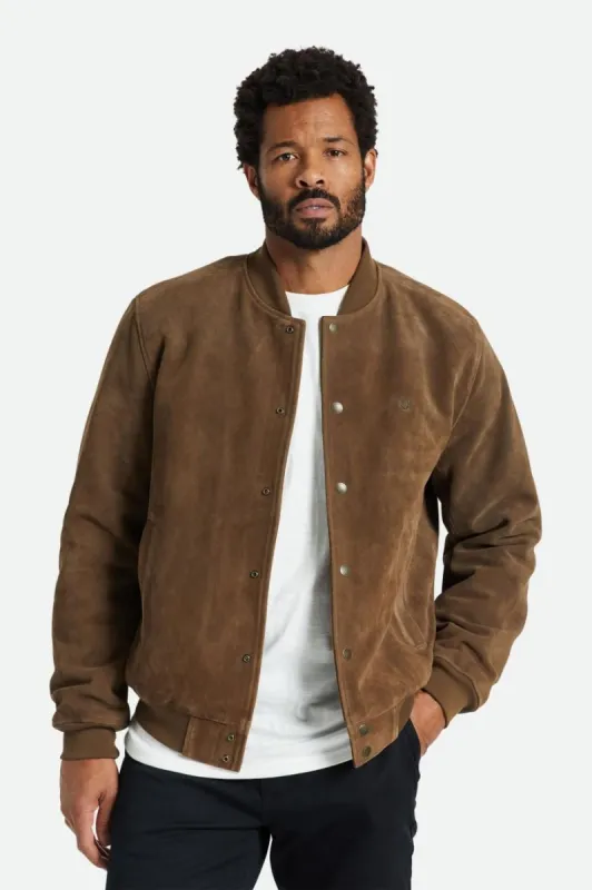 Dillinger Reserve Suede Bomber Jacket - Brown sold by Brixton