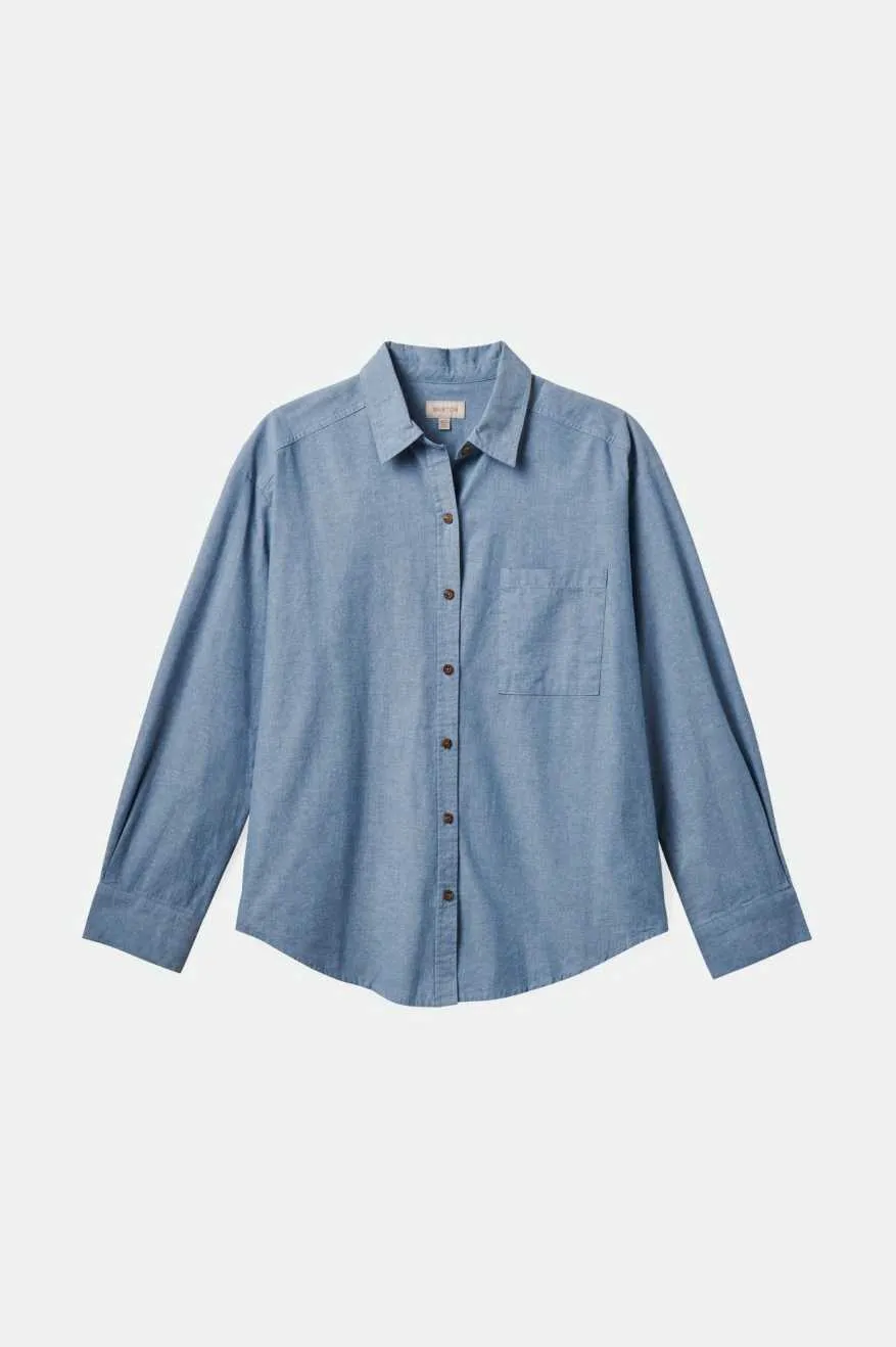 East Side L/S Boxy Woven Shirt - Light Chambray Blue sold by Brixton product image thumbnail 4