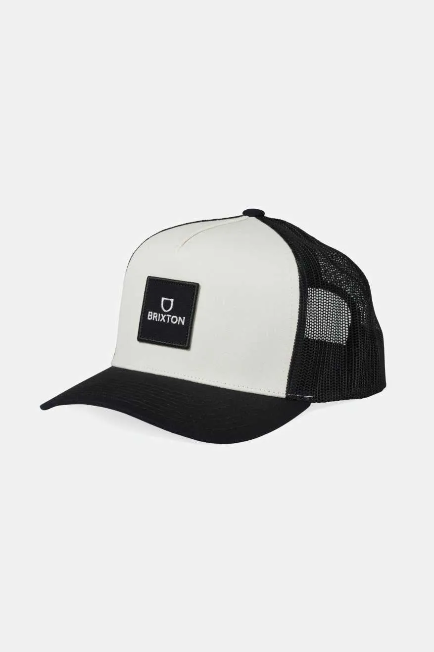 Alpha Block Netplus Trucker Hat - Black/Off White/Black sold by Brixton