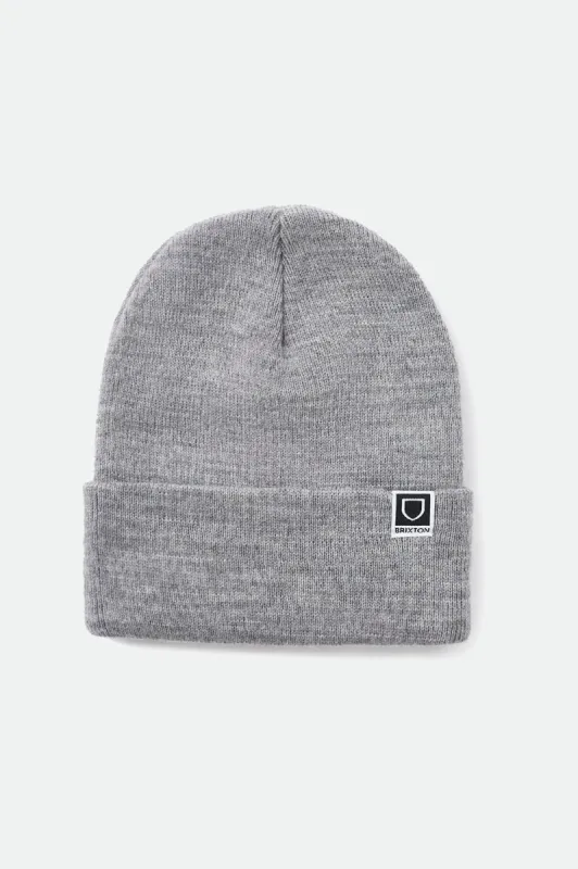 Harbor Beta Watch Cap Beanie - Light Heather Grey sold by Brixton