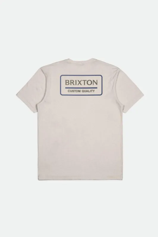 Palmer Proper S/S Standard Tee - Cream/Pacific Blue/Olive Surplus sold by Brixton
