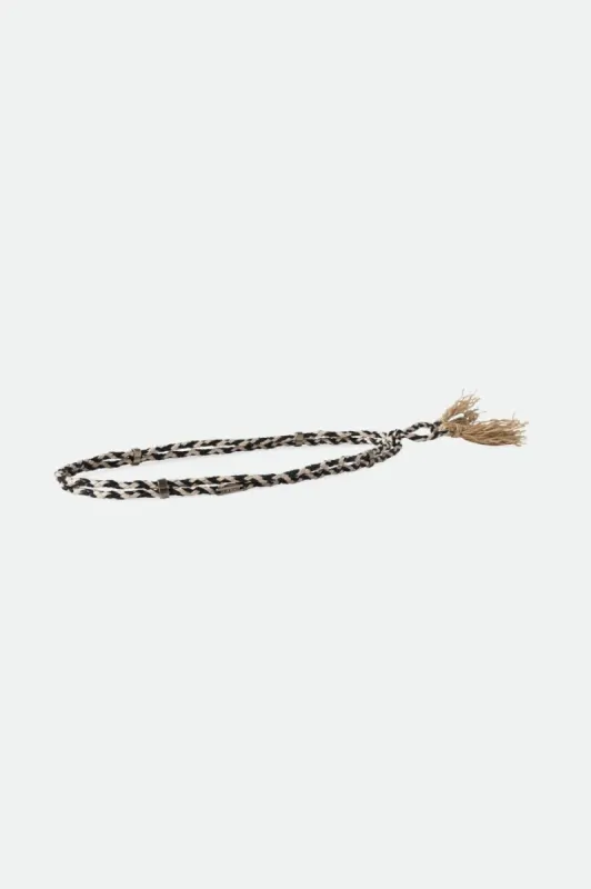 Brixton Adjustable Double Wrap Leather Hat Band - Black/Off White sold by Brixton
