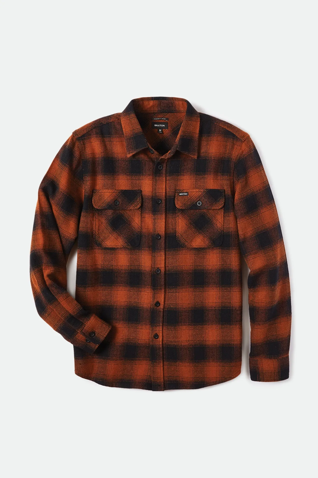 Bowery L/S Flannel - Burnt Orange sold by Brixton