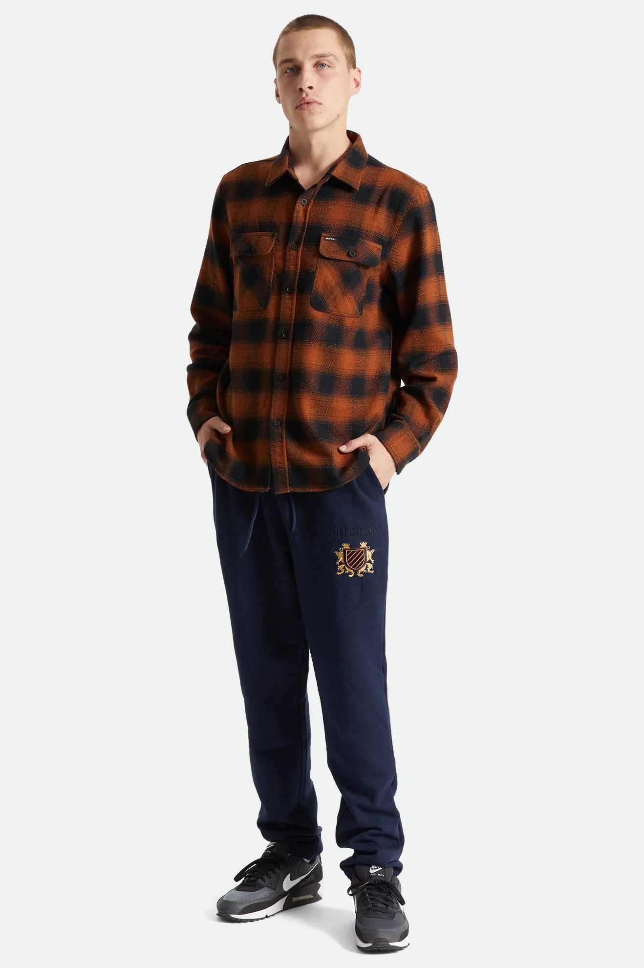 Bowery L/S Flannel - Burnt Orange sold by Brixton product image thumbnail 3