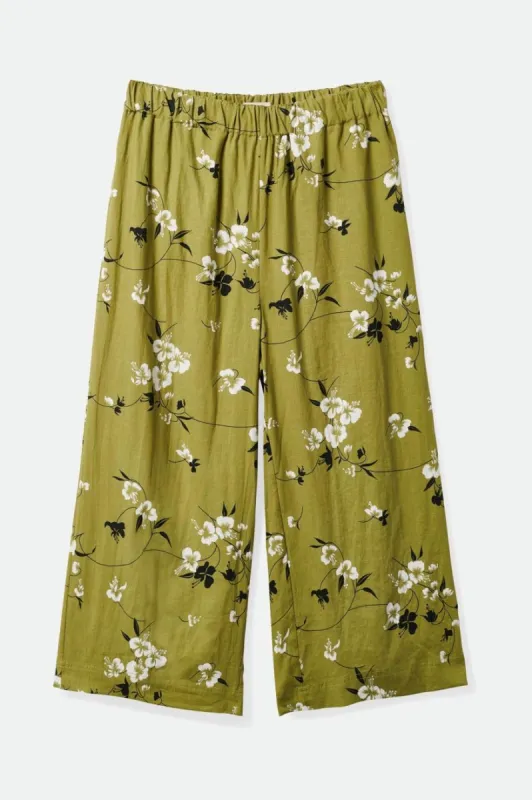Lanai Linen Wide Leg Pant - Moss sold by Brixton