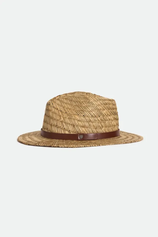 Messer Resort Straw Fedora - Tan sold by Brixton
