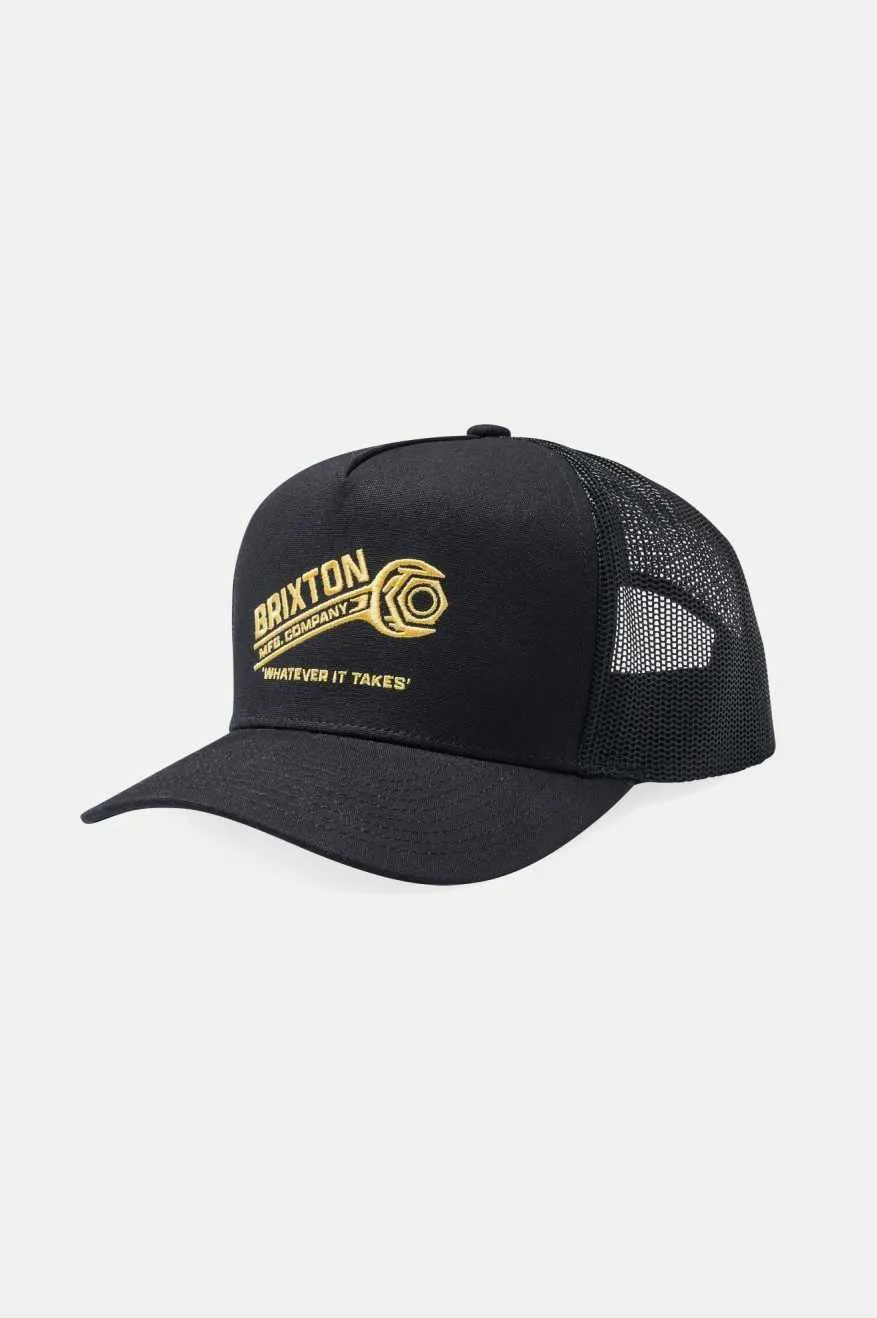 Wrench Netplus Trucker Hat - Black/Black sold by Brixton
