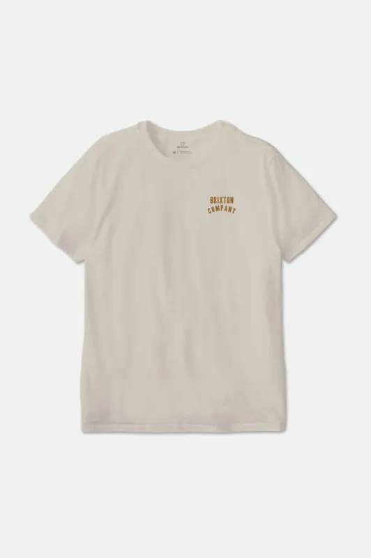 Woodburn S/S Standard Tee - Cream/Golden Brown sold by Brixton