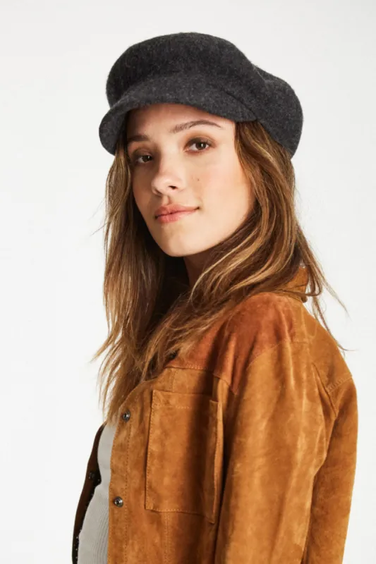 Audrey Brim Beret - Heather Grey sold by Brixton