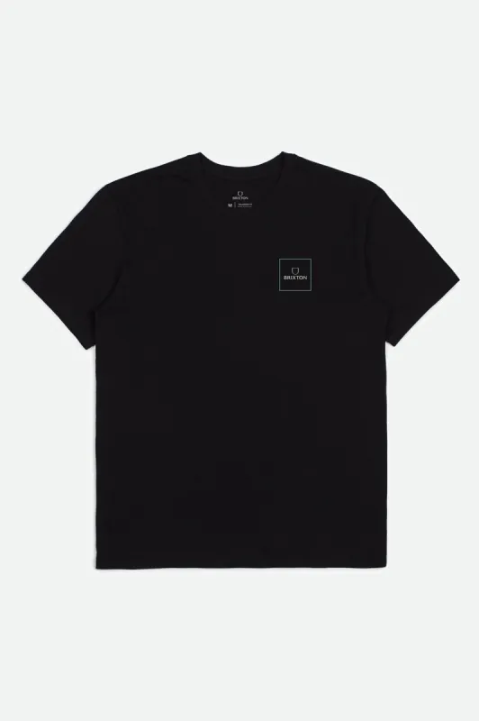 Alpha Square S/S Tailored Tee - Black/Blue sold by Brixton