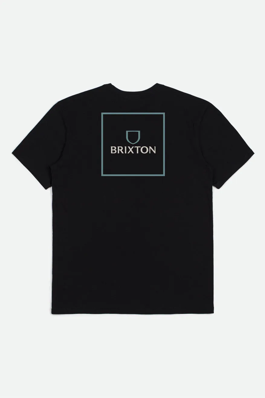 Alpha Square S/S Tailored Tee - Black/Blue sold by Brixton product image thumbnail 2