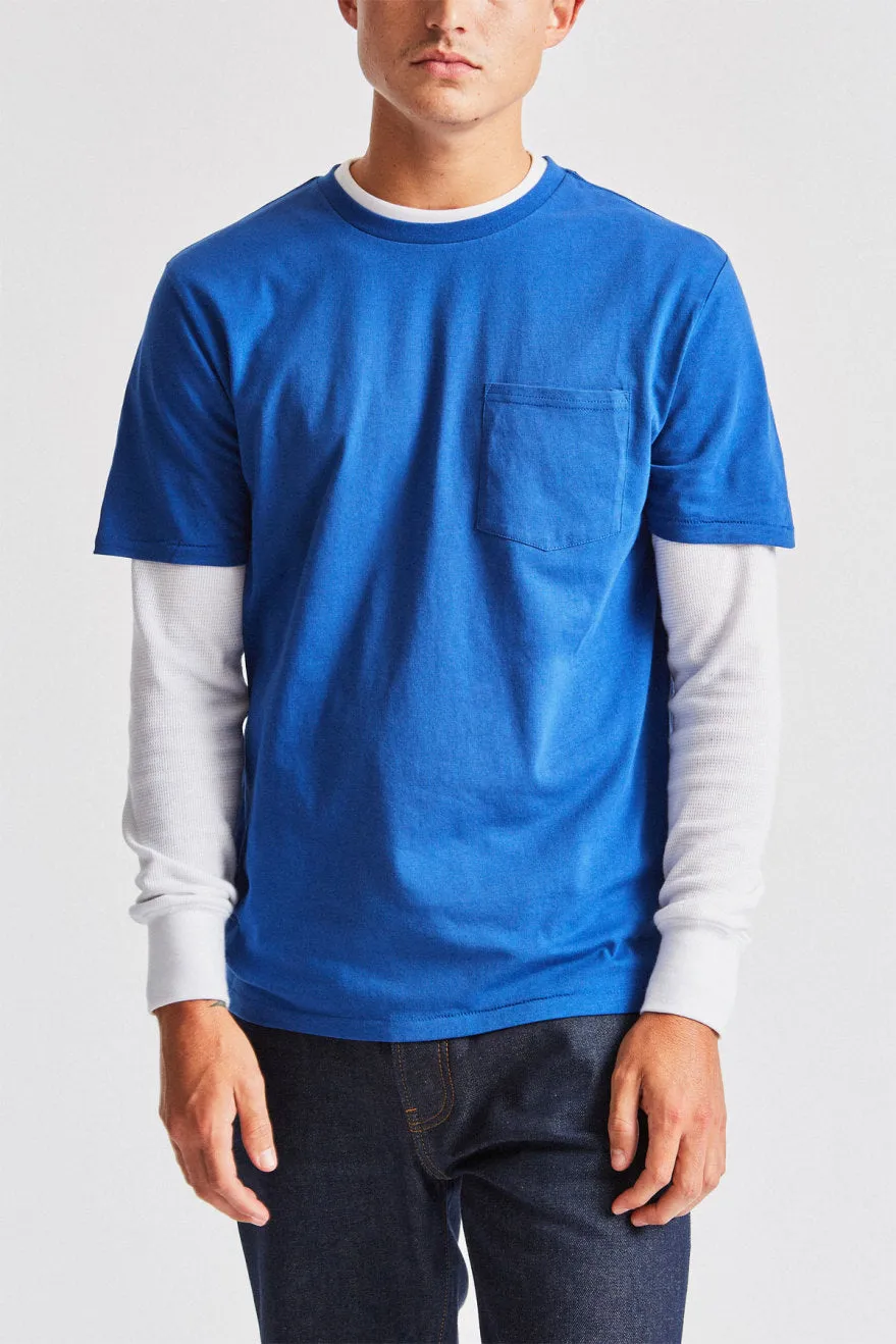 Basic S/S Pocket Tee - Monaco Blue sold by Brixton