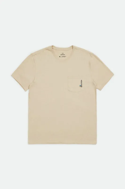 Alton Side S/S Standard Pocket Tee - Cream sold by Brixton