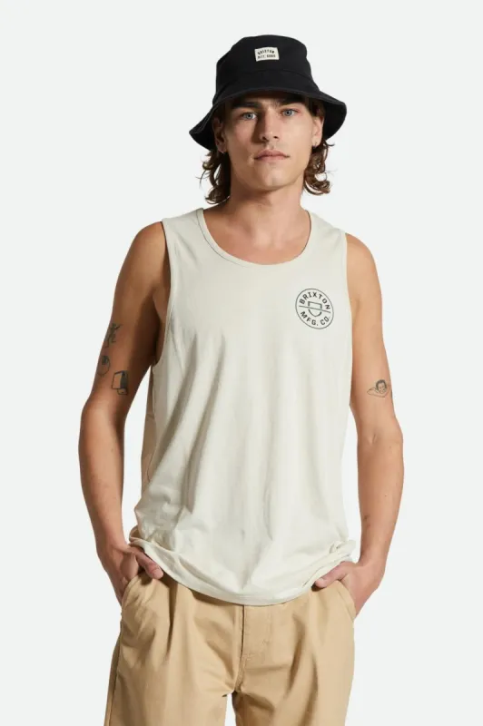 Crest Tank Top - Beige/Trekking Green/Black sold by Brixton