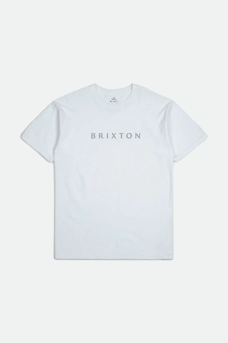 Alpha Line S/S Standard Tee - White Garment Dye sold by Brixton