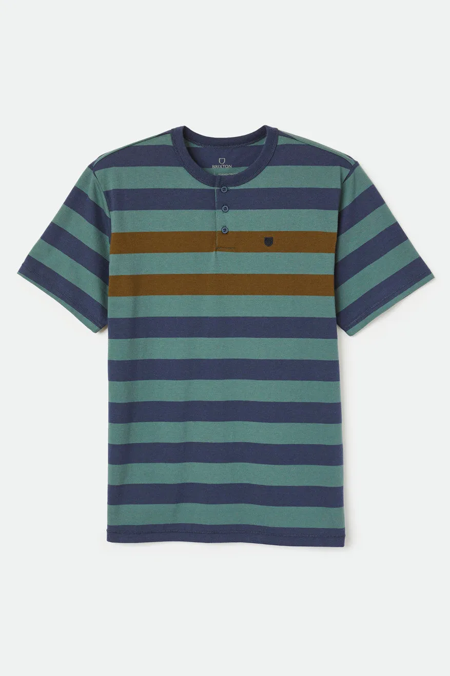 Hilt S/S Henley Knit - Silver Pine/Washed Navy/Olive sold by Brixton product image thumbnail 5