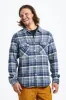 Bowery L/S Flannel - Flint Blue/Twilight Blue/Beige sold by Brixton